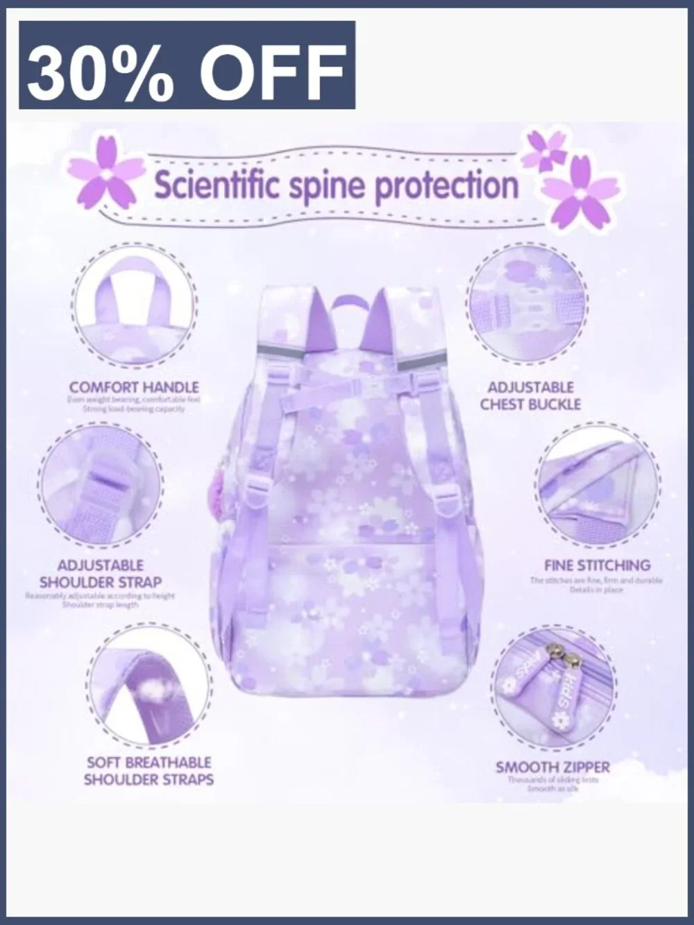 Kids Backpack School Bag with Multiple Pockets Splash-proof Bookbag 17in